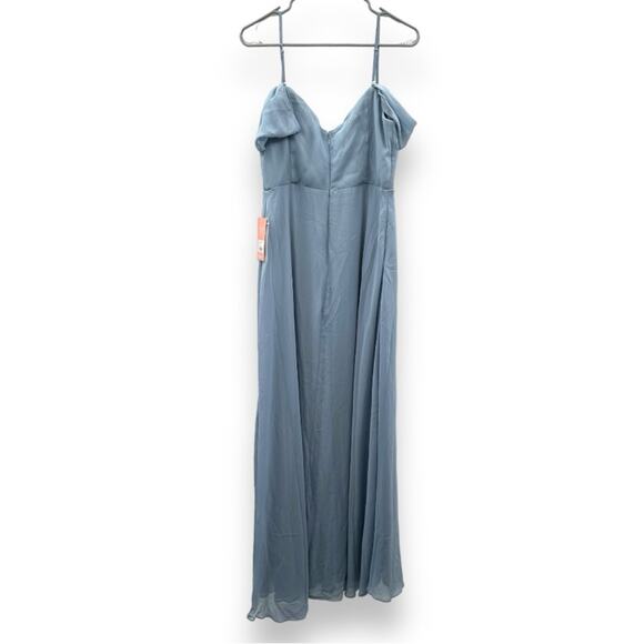 Birdy Grey Spence Convertible Chiffon Bridesmaid Dress in Dusty Blue Sz M NEW - Picture 6 of 9